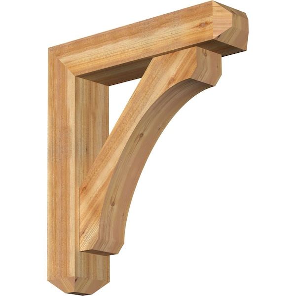 Ekena Millwork Legacy Craftsman Rough Sawn Bracket w/ Offset Brace, Western Red Cedar, 8"W x 36"D x 40"H BKT0806X36X40LEC04RWR - main